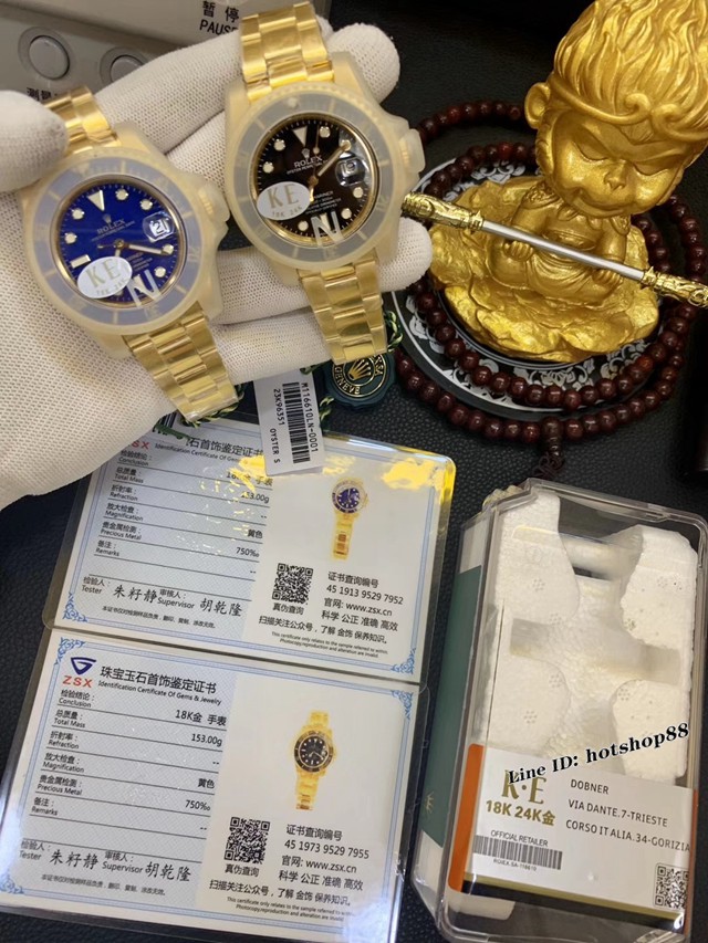 劳力士手表 18K全黄金黑水鬼 Rolex复刻专柜男士腕表 gjs1542